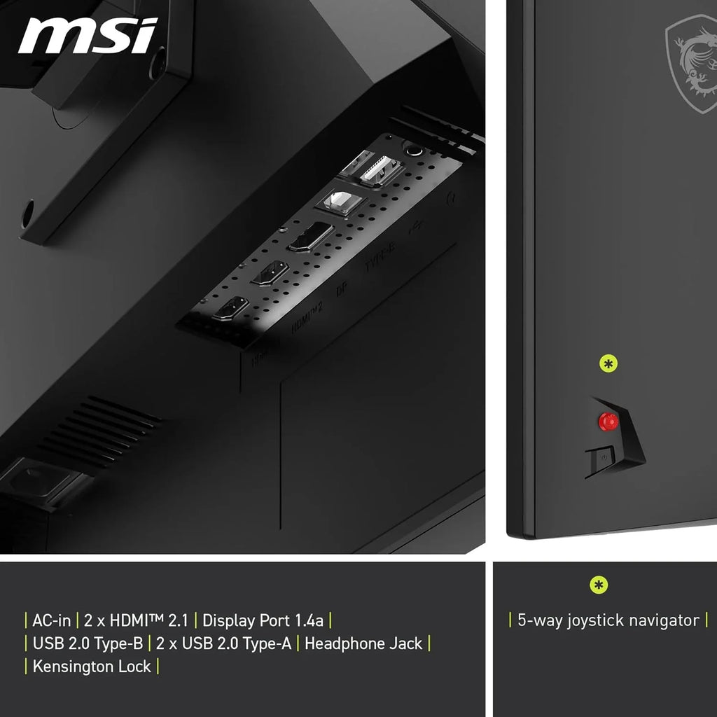 MSI MAG 322URDF E16 Monitor do gier 32 4K UHD 3840 x 2160 Rapid IPS 0,5 ms DisplayHDR 400 Ochrona oczu AI Vision Dual Mode HDMI 2.1 DP 1.4a Regulowany kąt nachylenia/wysokość - czarny
