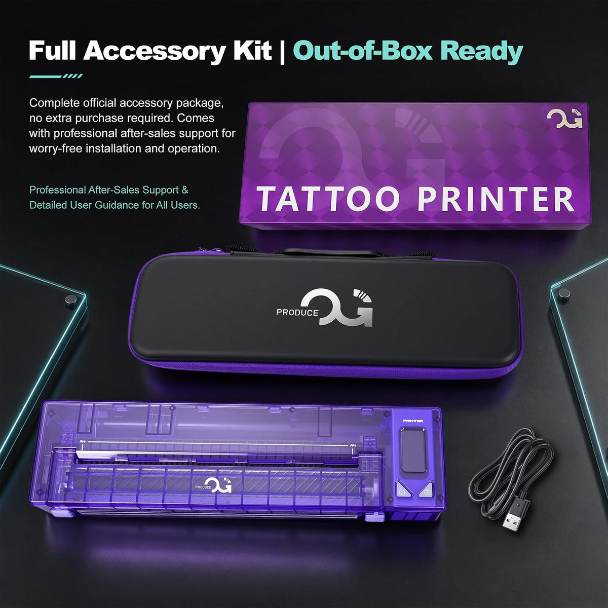 OG Wireless Tattoo Stencil Printer Transfer Tattoo Printer Supplyies Compatible with Android and iOS Smart Phones&Laptops