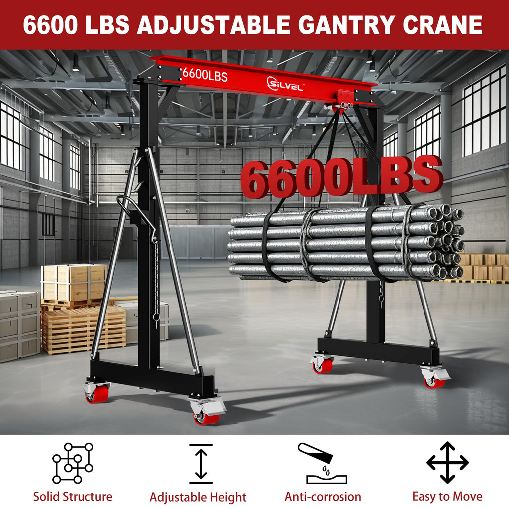 SILVEL 3 Ton 6600Lbs Gantry Crane for Factories, Warehouses, Garage, Blue