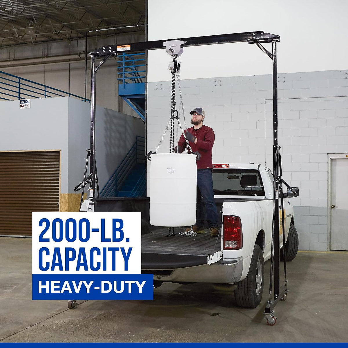 Strongway Adjustable Gantry Crane, 2000-Lb. Capacity, 11.9ft. Lift