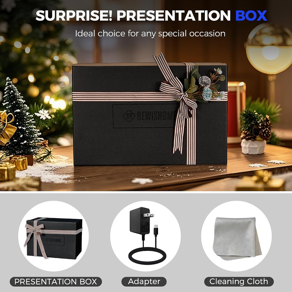 BEWISHOME 4 Watch Winders for Automatic Watches, 6 Display Case LED 4 Modes