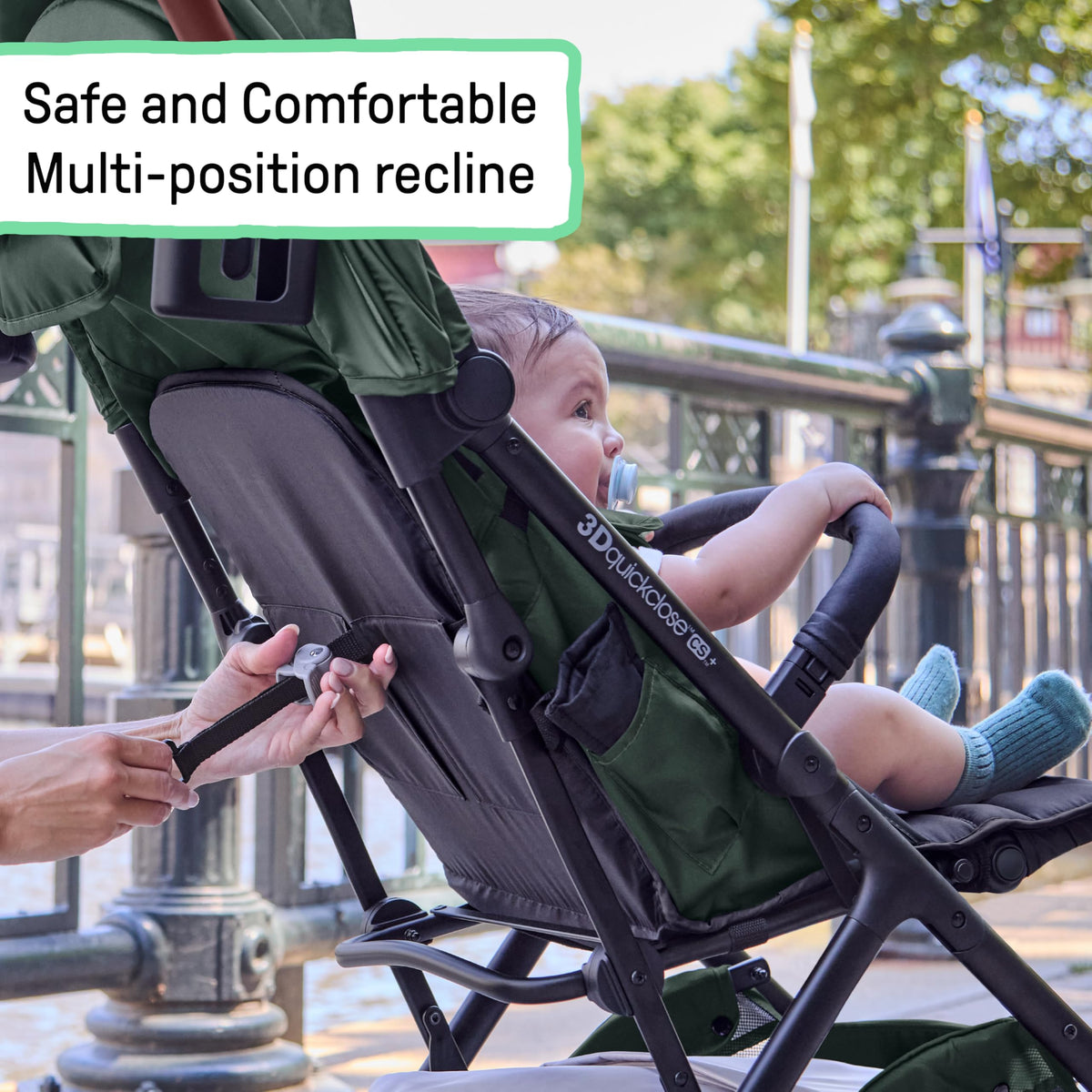 Ingenuity 3Dquickclose CS+ Compact Fold Stroller â Lightweight Stroller with Oversized Canopy, Extra-Large Storage and Compact Fold, Gray