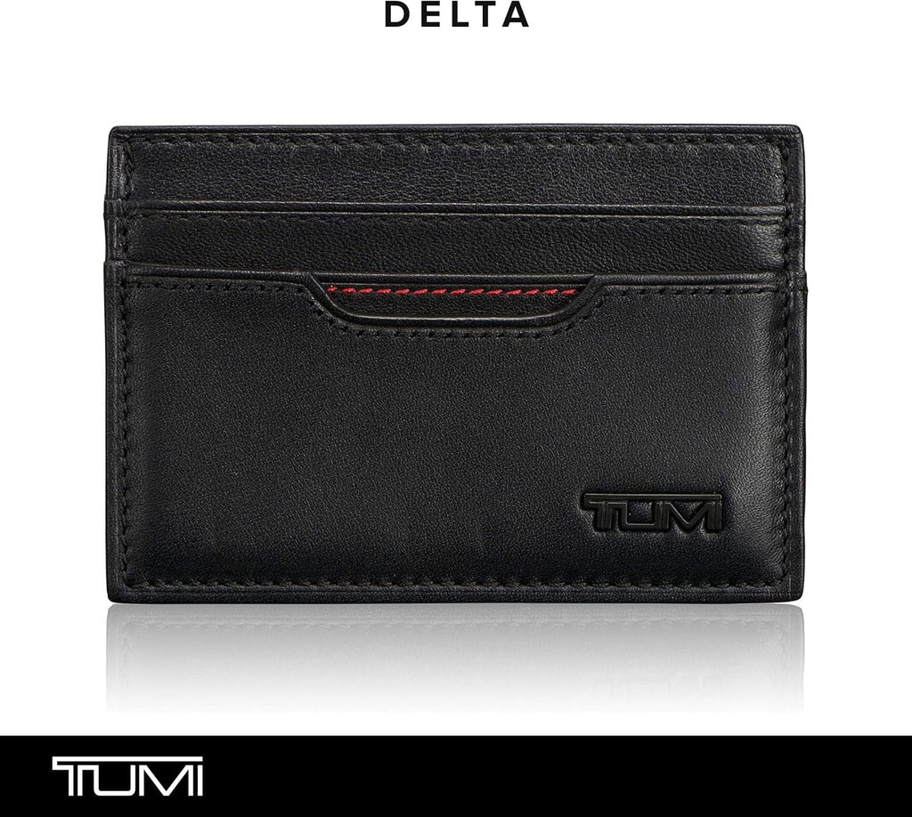 TUMI Delta Slim Card Case Wallet with RFID ID Lock for Men, Black