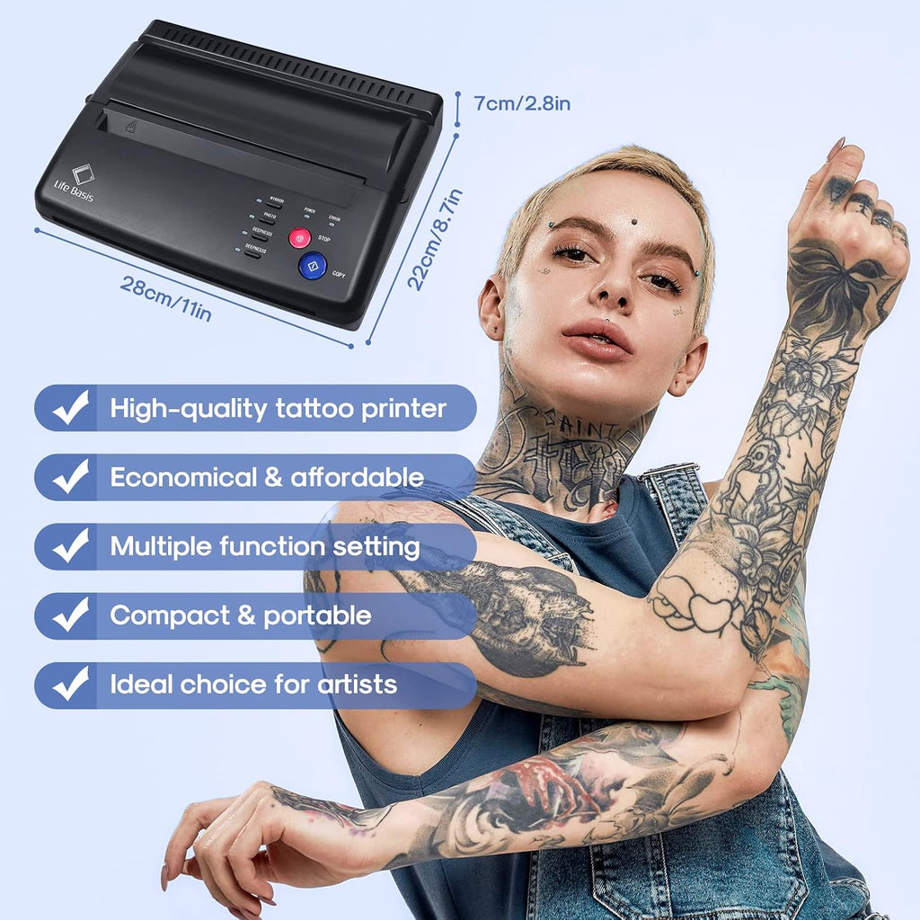 LifeBasis Tattoo Transfer Stencil Printer, Black