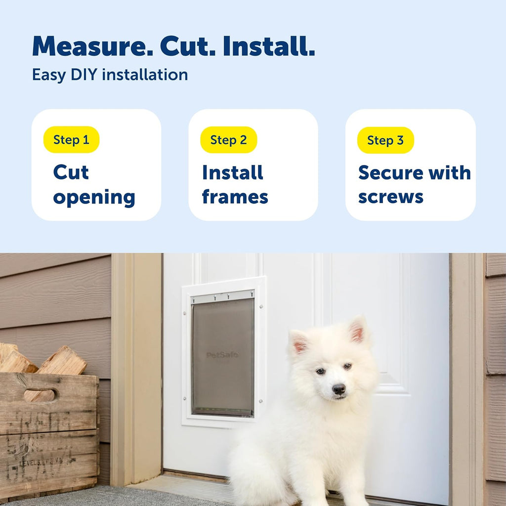 PetSafe Extreme Weather Aluminum Dog Door, 3-Flap Insulated, Medium