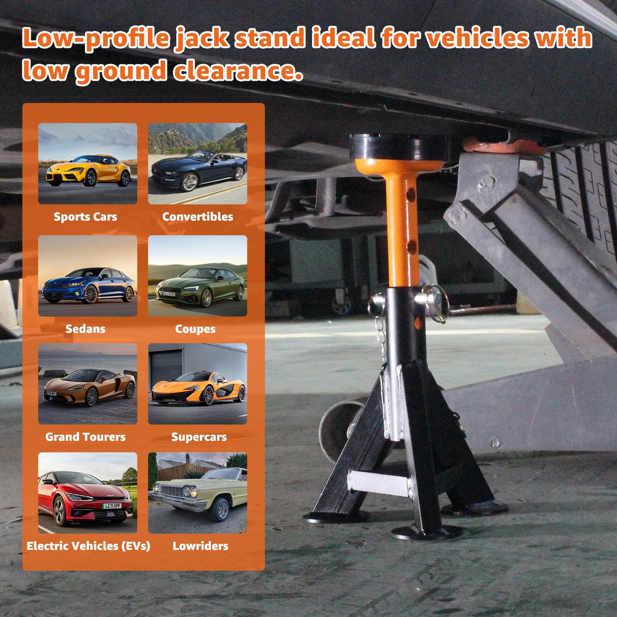 BESTOOL Jack Stands 4 Ton, Adjustable Car Jack Stand, 2 Pack