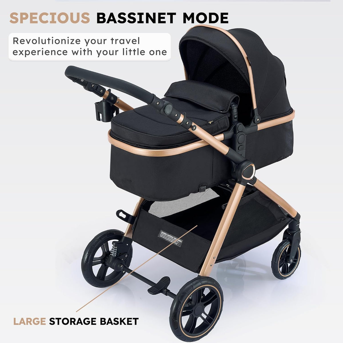 Accombe 2-in-1 Convertible Baby Stroller for Newborn to Toddler