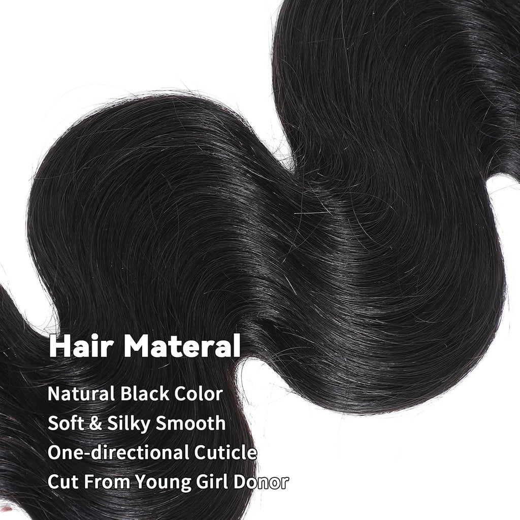 15A Raw Indian Human Hair Bundles Body Wave Bundles Human Hair,Triple Lifespan Virgin Remy Hair,No Tangle Shedding,Keep Texture Silky Soft After Multiple Washes (3 Bundles Natural Black, 20 22 24)