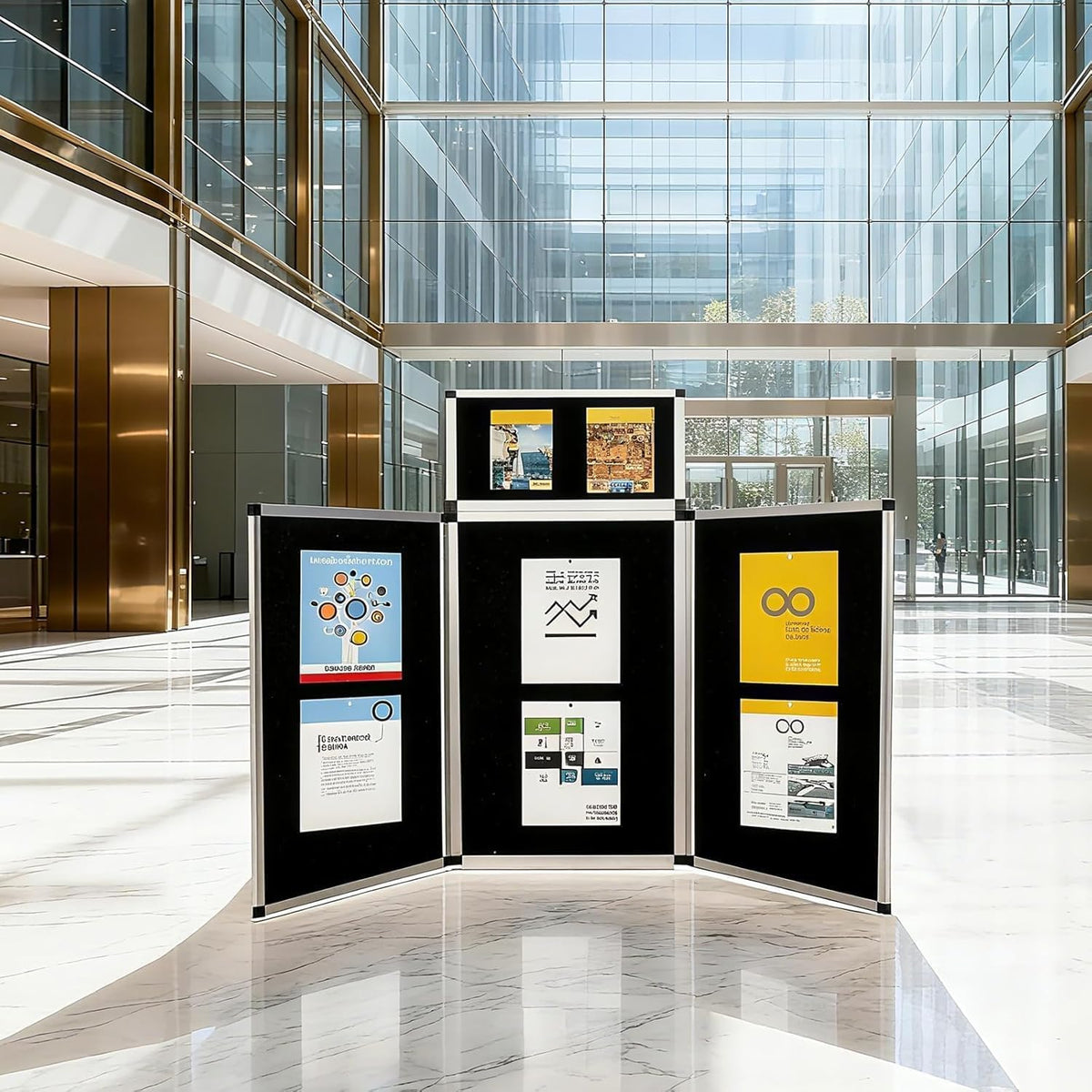 3+1 Panel Trade Presentation Board, 70.8" x 35.4" Folding Display Board