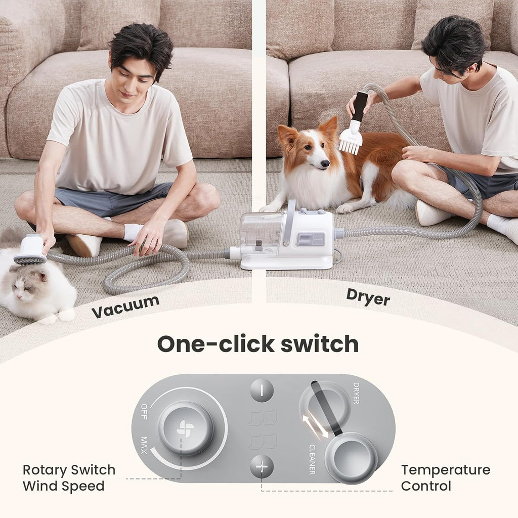 Pecute 7-in-1 Dog Grooming Vacuum & Dryer for Heavy Shedding