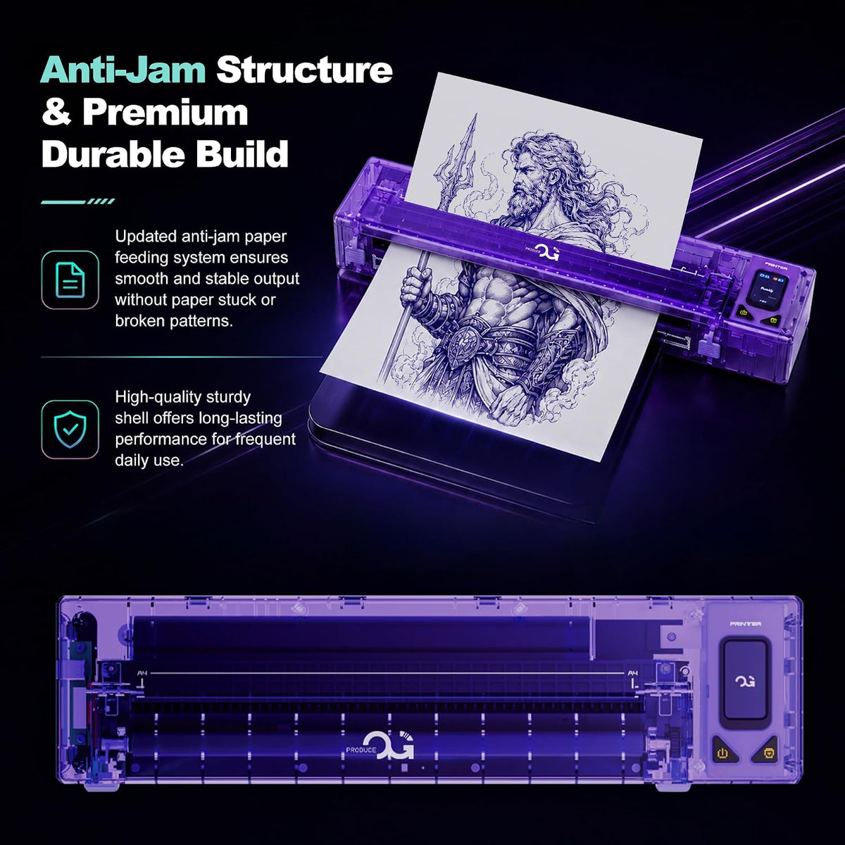 OG Wireless Tattoo Stencil Printer Transfer Tattoo Printer Supplyies Compatible with Android and iOS Smart Phones&Laptops