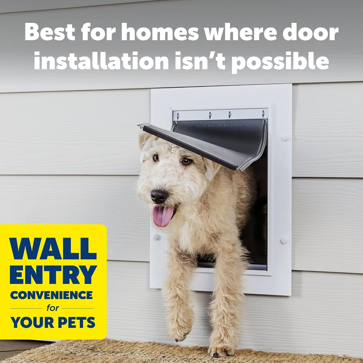 PetSafe Wall Entry Pet Door, Telescoping, Dogs up to 40 lb, Medium
