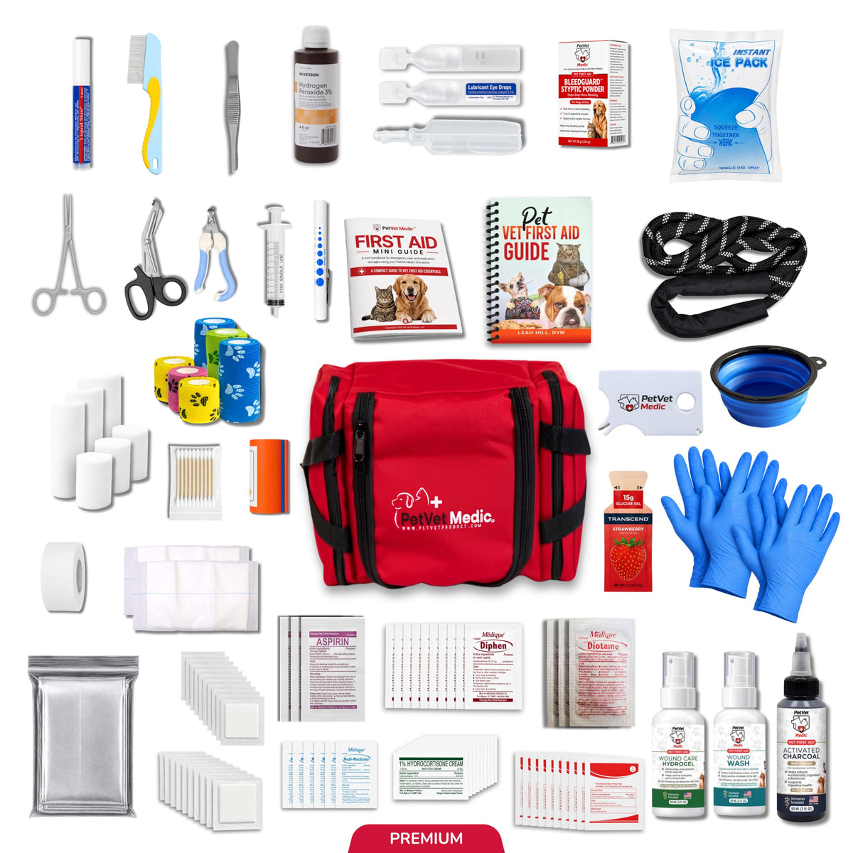 Cat & Dog First Aid Kit with Thermometer & Bandages (Medium)