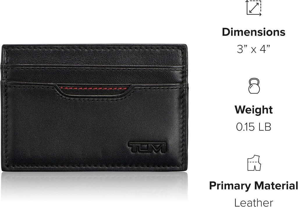 TUMI Delta Slim Card Case Wallet with RFID ID Lock for Men, Black