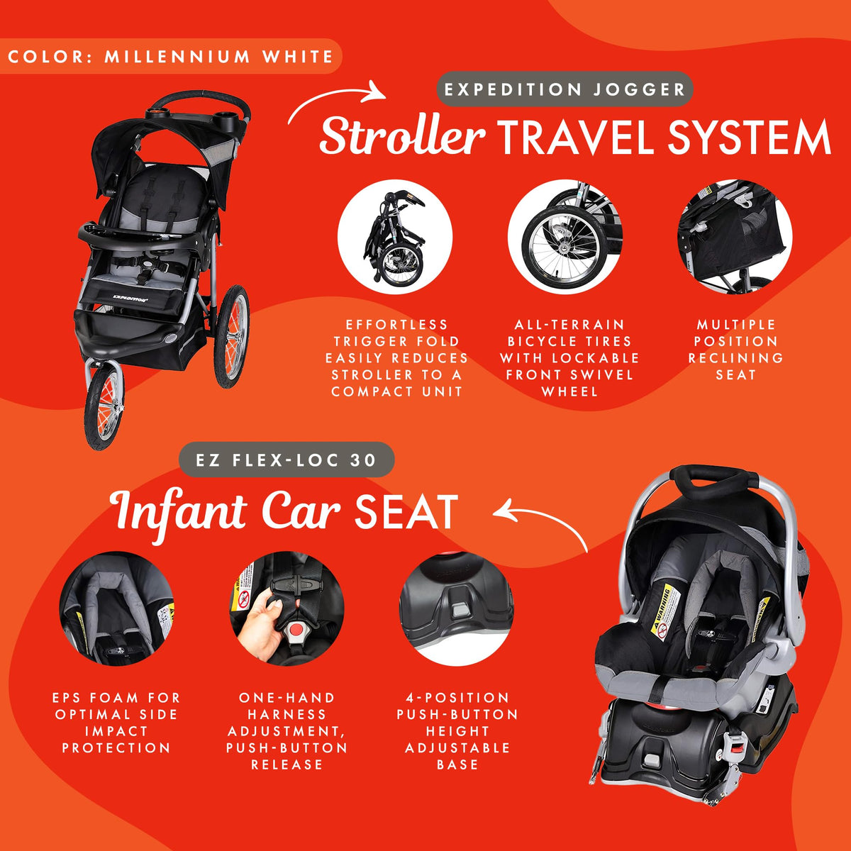 Baby Trend ExpeditionÂ® Jogger, Dash Black