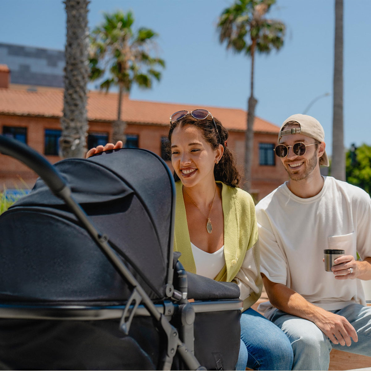 Mompush Wiz 2-in-1 Bassinet Stroller Reversible Seat, One-Hand Fold, Sage