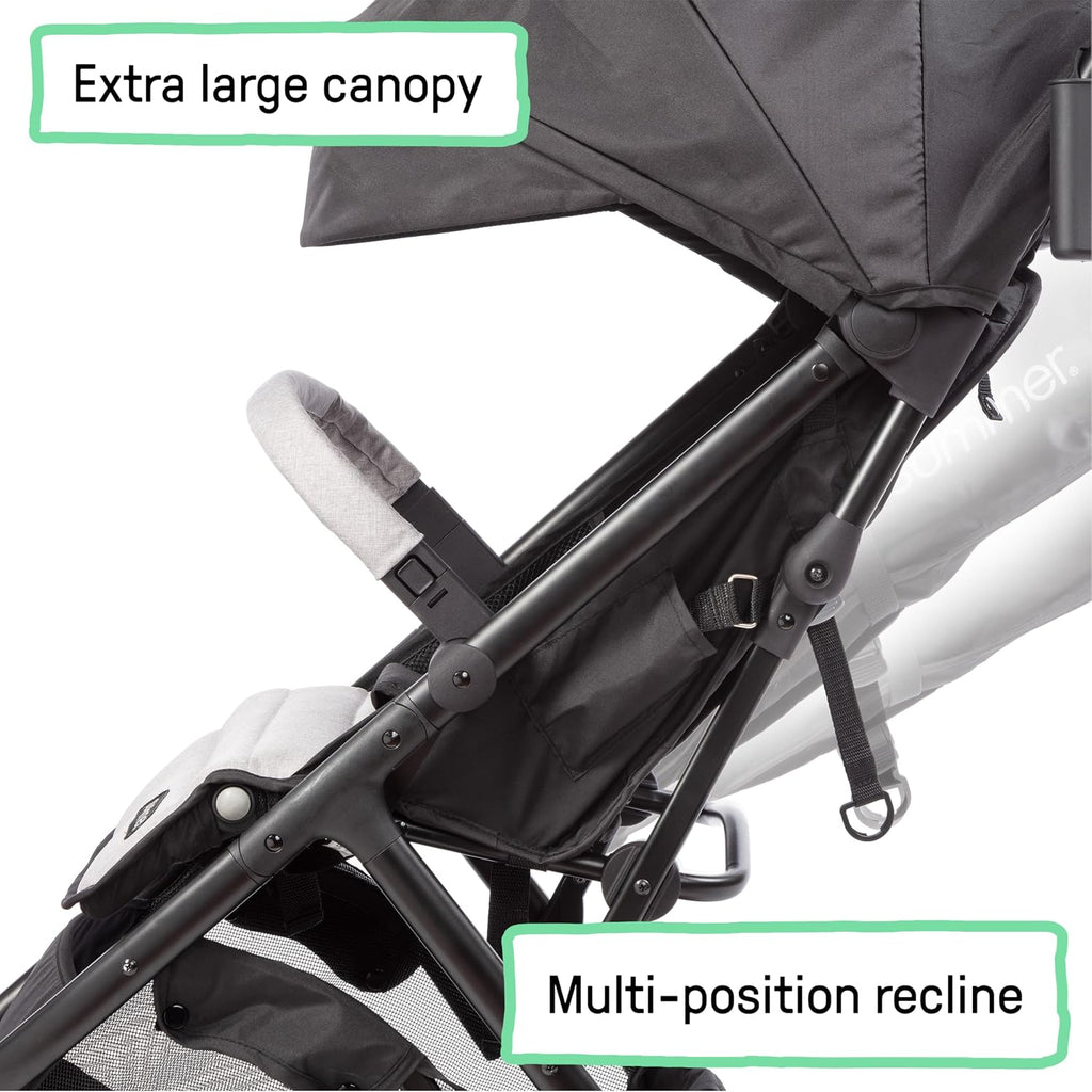 Ingenuity 3Dquickclose CS+ Compact Fold Stroller â Lightweight Stroller with Oversized Canopy, Extra-Large Storage and Compact Fold, Gray