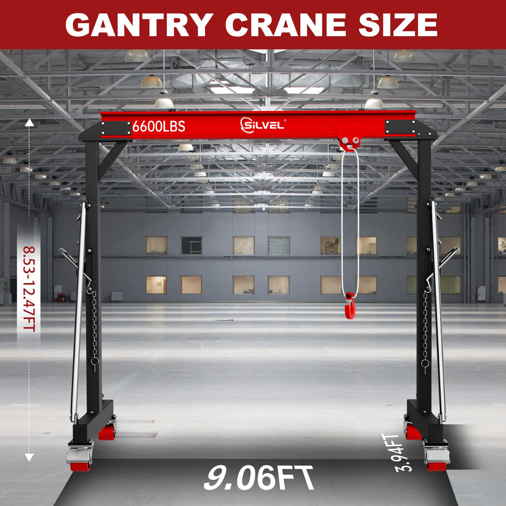 SILVEL 3 Ton 6600Lbs Gantry Crane for Factories, Warehouses, Garage, Blue