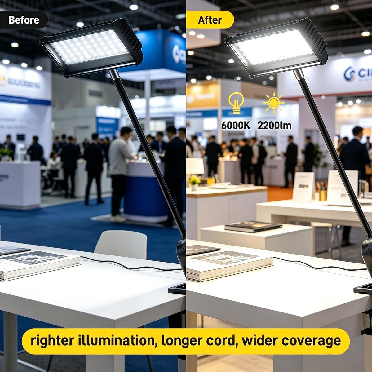 LED Trade Show Lights, Daisy-Chainable for Exhibit Booths