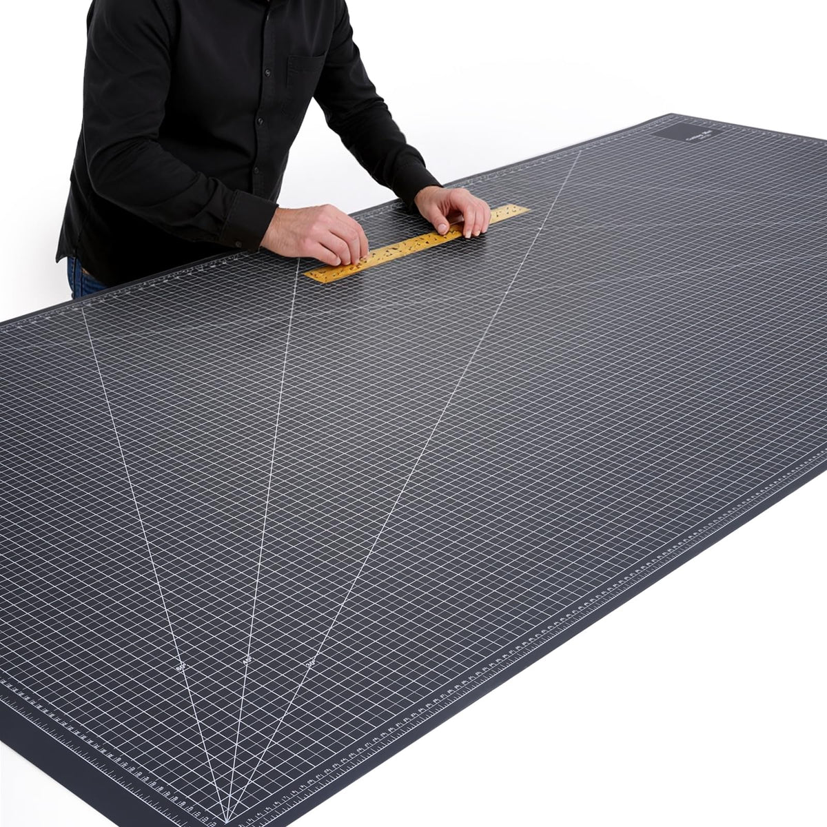 NEWBRAUG 36'' Ã 48'' Large Self Healing Cutting Double Sided 5-Ply Mat, Big Cutting Board for Rotary Cutting, Quilting, Sewing, Craft, Fabric & Scrapbooking(Green/Black)