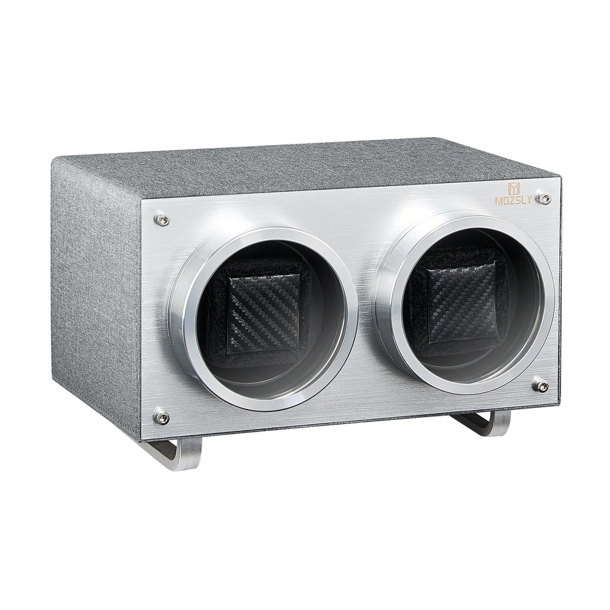 MOZSLY Double Watch Winder for Automatic Watches with Quiet Motor 12 Rotation Mode Setting AC Adapter or Battery Powered PU Leather