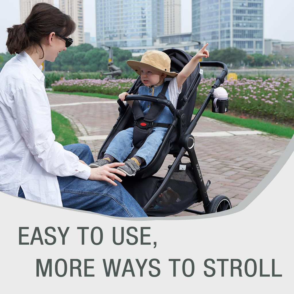 Accombe 2-in-1 Convertible Baby Stroller for Newborn to Toddler