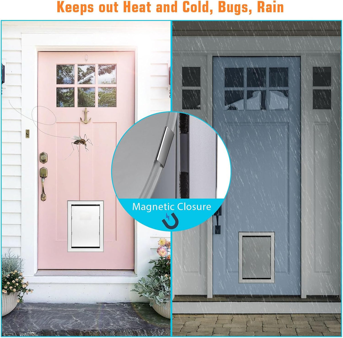 Ownpets Aluminum Dog Door for Large Dogs, Lockable & Weatherproof
