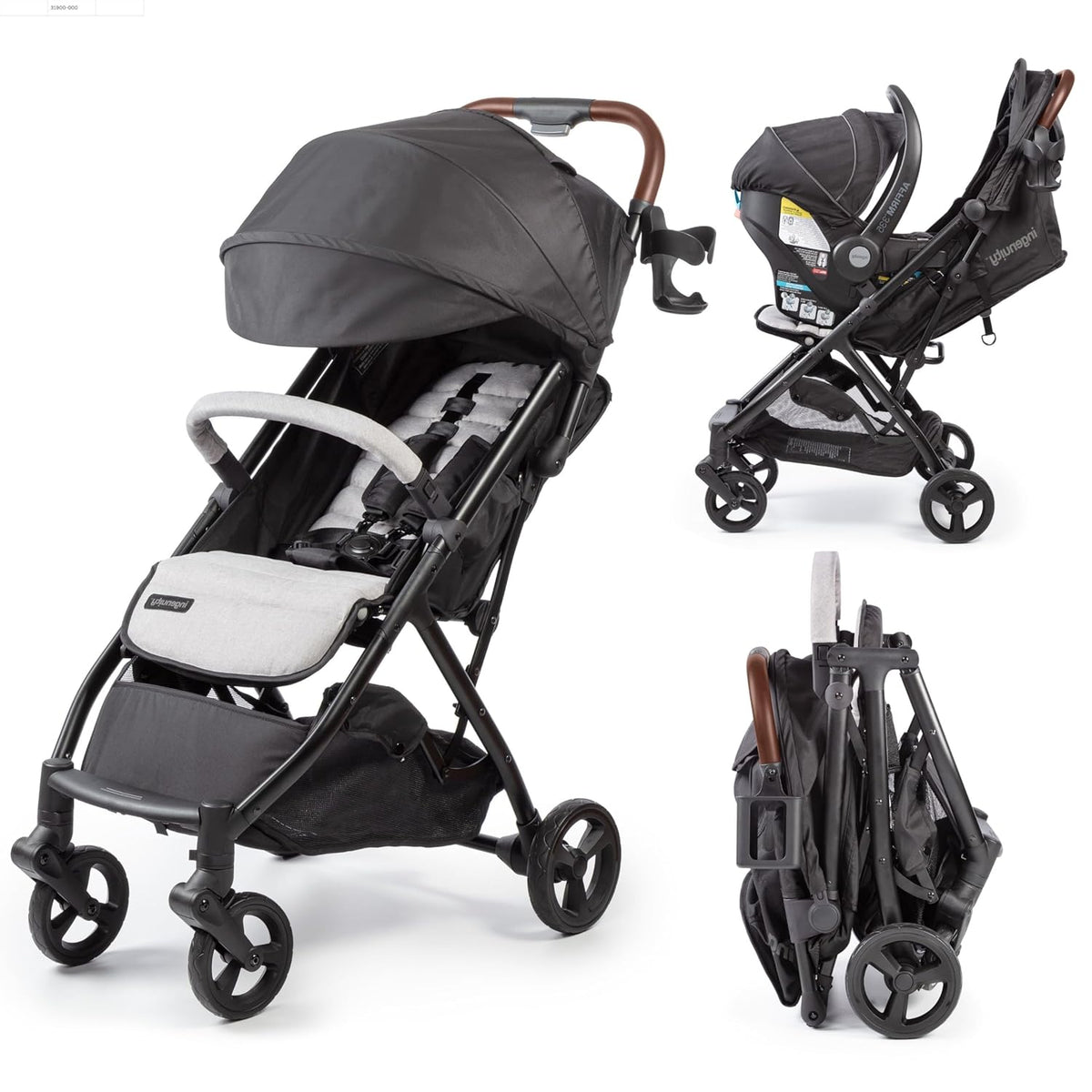 Ingenuity 3Dquickclose CS+ Compact Fold Stroller â Lightweight Stroller with Oversized Canopy, Extra-Large Storage and Compact Fold, Gray