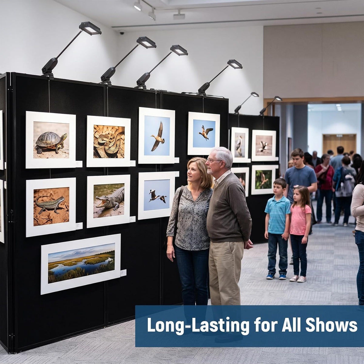 Trade Show Booth Lights, 3pcs LED Display Lighting and Exhibit Arm Lighting