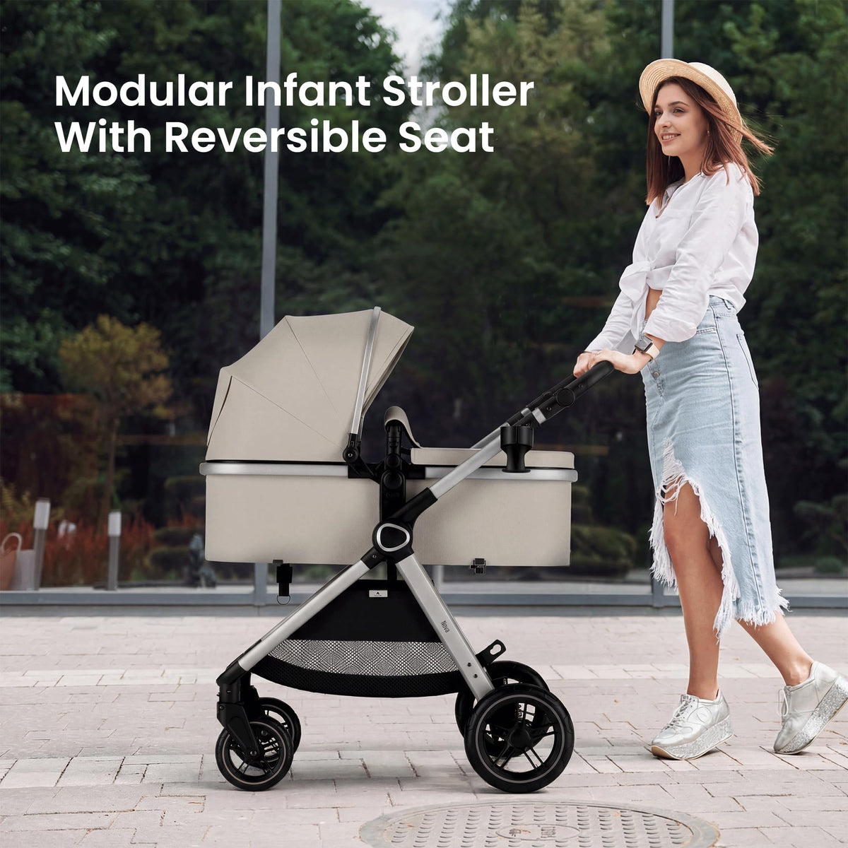 Accombe 2-in-1 Convertible Baby Stroller for Newborn to Toddler