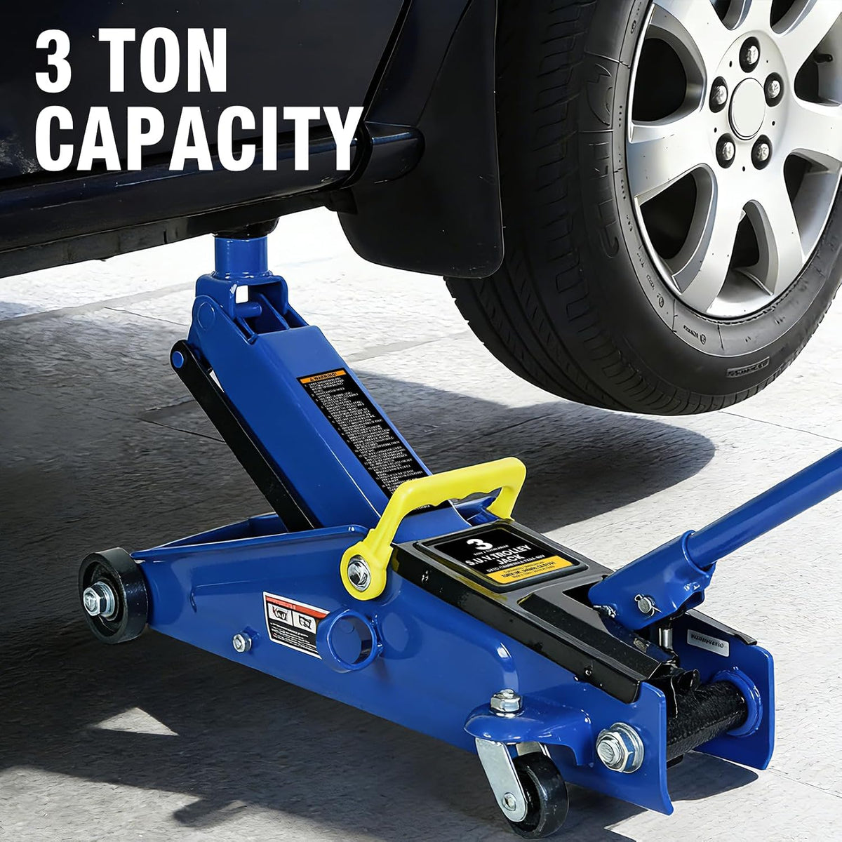 Jack Boss 3 Ton Hydraulic Floor Jack, 6000 LBS Capacity Car Jack, Lifting Range 5.8"-21" Portable Service Lift Jack for Cars, SUVs, Trucks, Blue