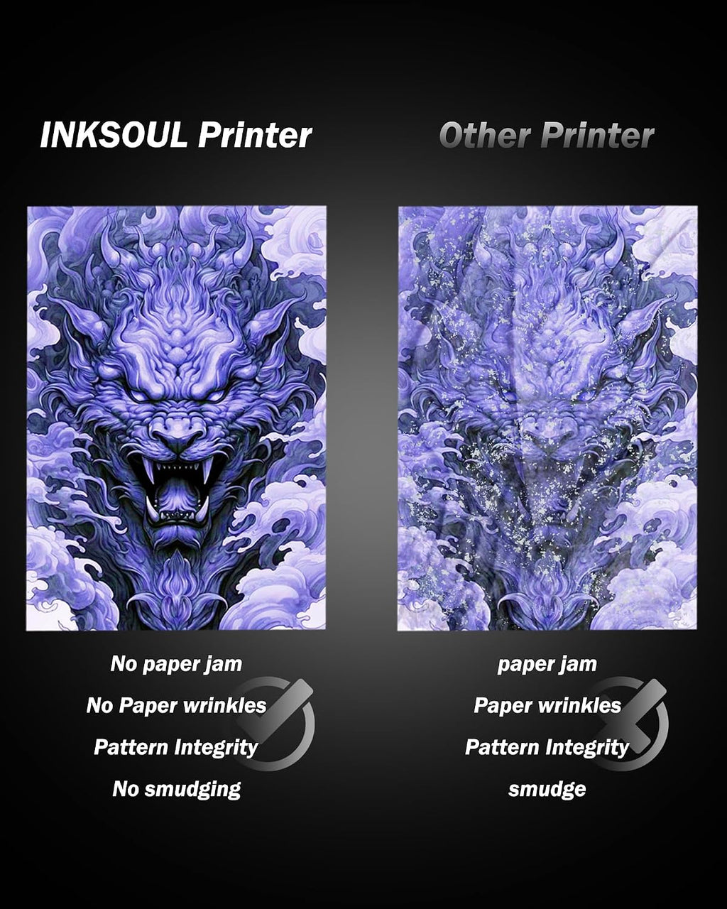 INKSOUL T08FS Wireless Tattoo Transfer Stencil Printer with 5pcs Tattoo Transfer Papers Can Print Shadows Portable Tattoo Machine for Artist & Beginners, Compatible with Phones, Tablets & PC