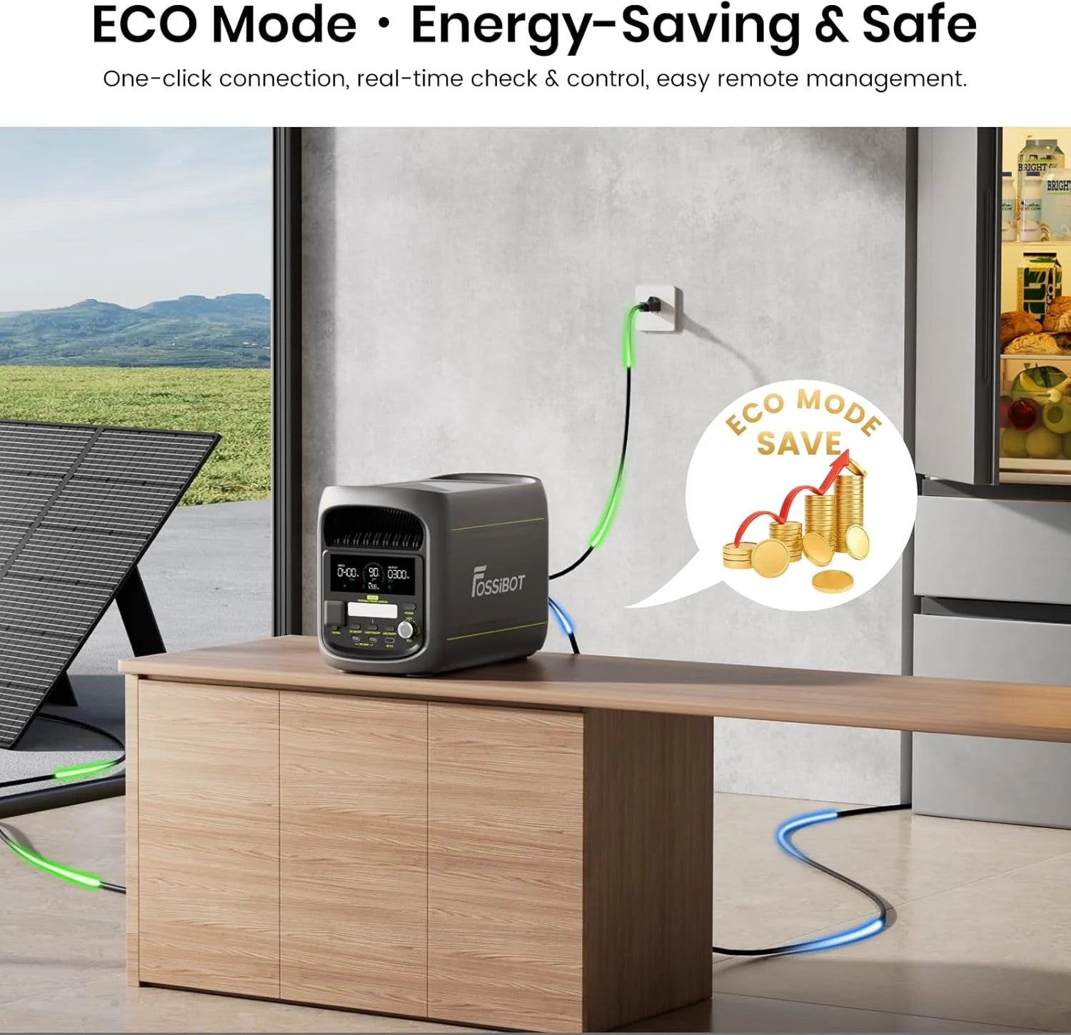 Fossibot Polska F1800 Przenośna Elektrownia 1024Wh LiFePO4 -Stacja Zasilania VAT 23%, 1200W Power station 7 portów，5-letnia gwarancja