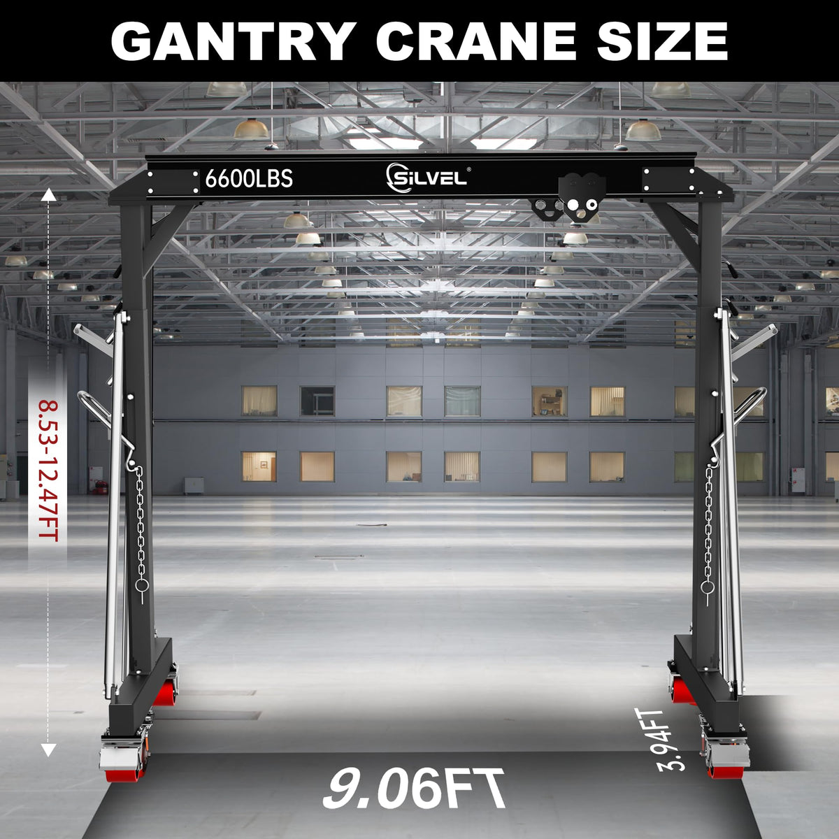 SILVEL 3 Ton 6600Lbs Gantry Crane for Factories, Warehouses, Garage, Blue