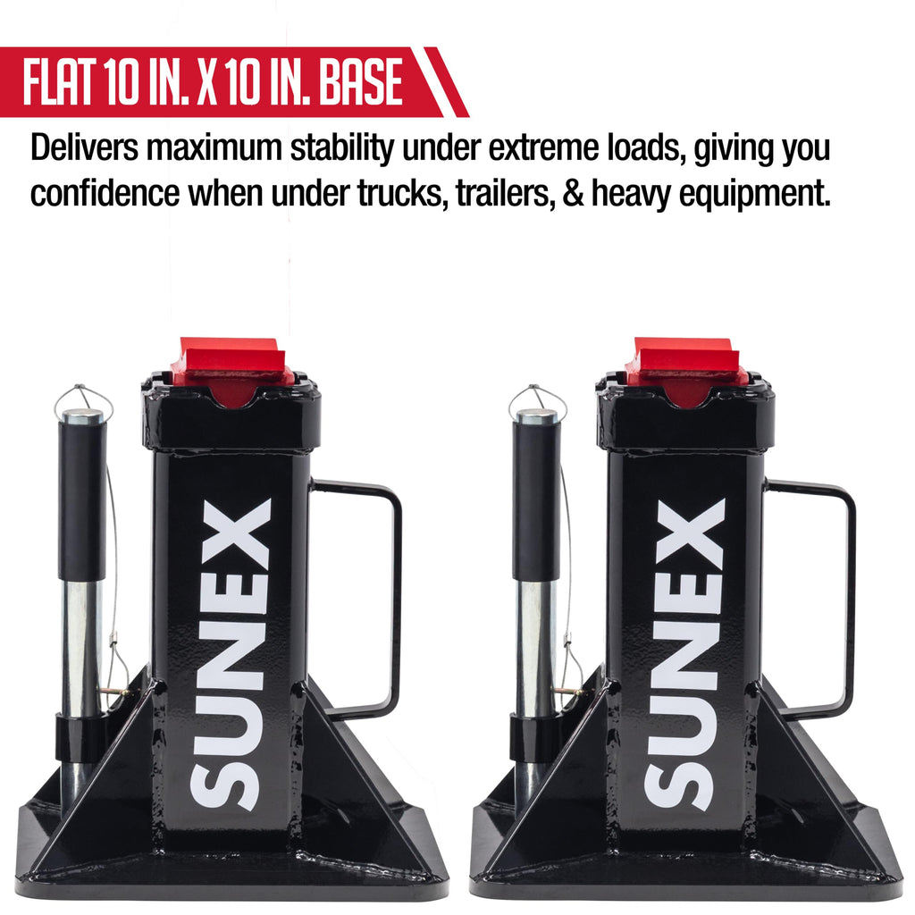 Sunex 1310 10-Ton Medium Height Pin Type Jack Stands, Pair, Red