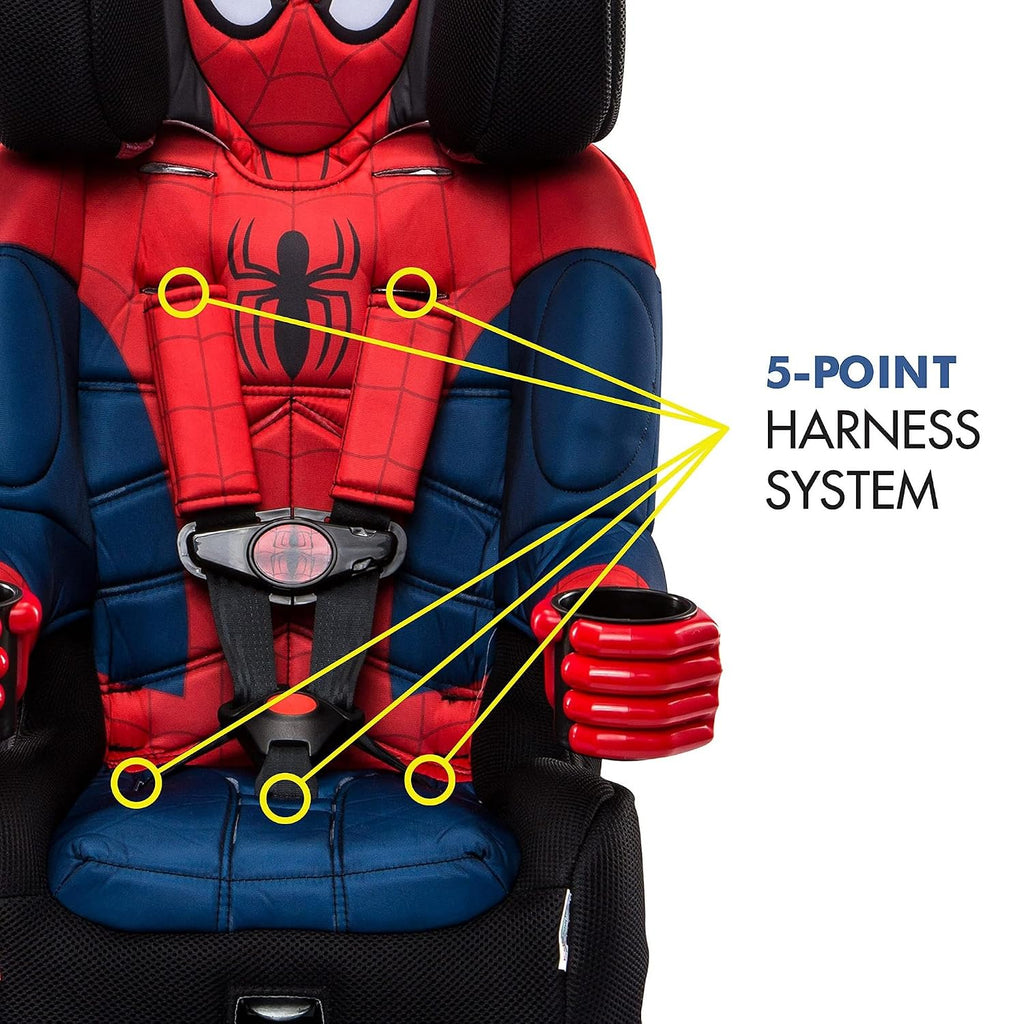 KidsEmbrace 2-in-1 Car Seat | Forward-Facing Harness (26.5â65 lbs) & Booster Mode (40â100 lbs) | Latch | Premium Fit with Multi-Position Headrest, Harness & Recline - Marvel Spider-Man