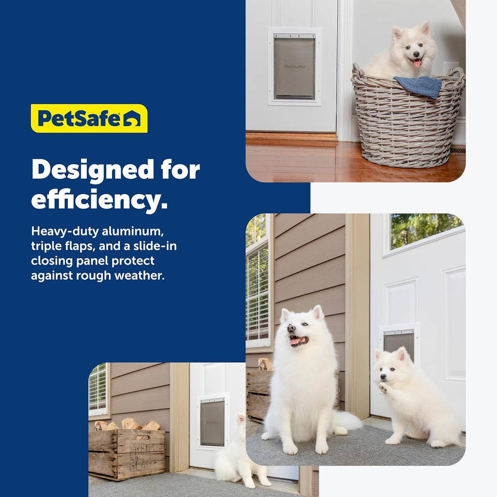PetSafe Extreme Weather Aluminum Dog Door, 3-Flap Insulated, Medium