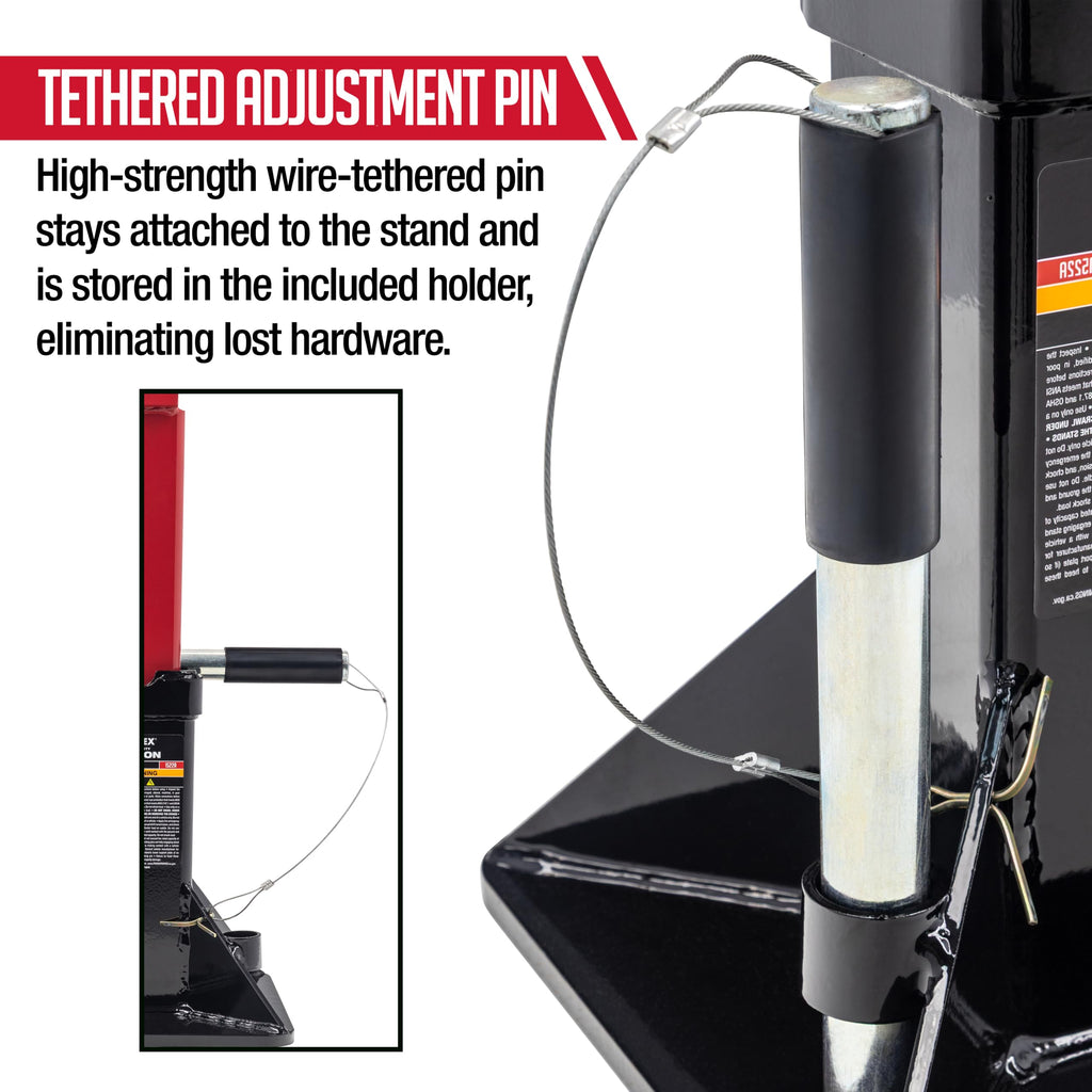 Sunex 1310 10-Ton Medium Height Pin Type Jack Stands, Pair, Red