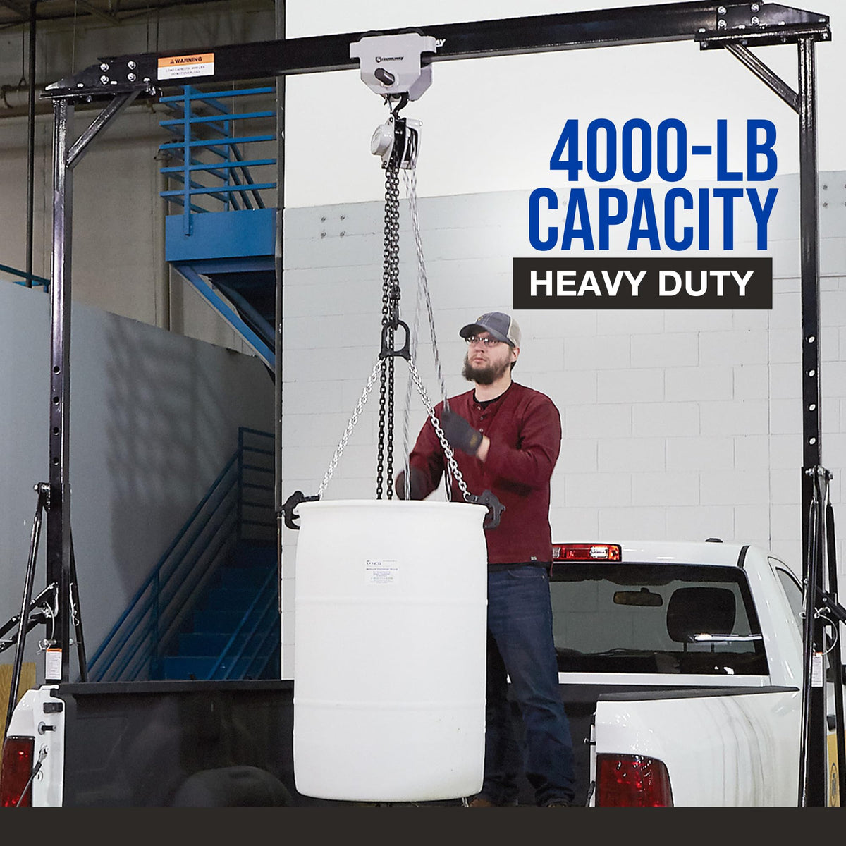Strongway Adjustable Gantry Crane, 2000-Lb. Capacity, 11.9ft. Lift