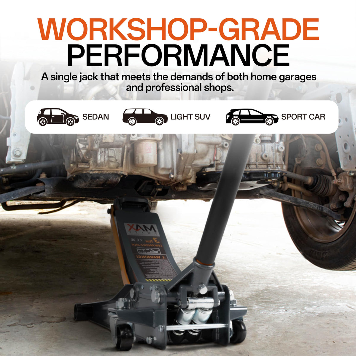 Maxority 3-Ton (6600lbs) Low Profile Hydraulic Heavy-Duty Steel Floor Jack with Dual Pistons Quick Lift Pump, Home and Workshop Car Maintenance for Various Vehicles (Random Color, 3 Ton Low Profile)