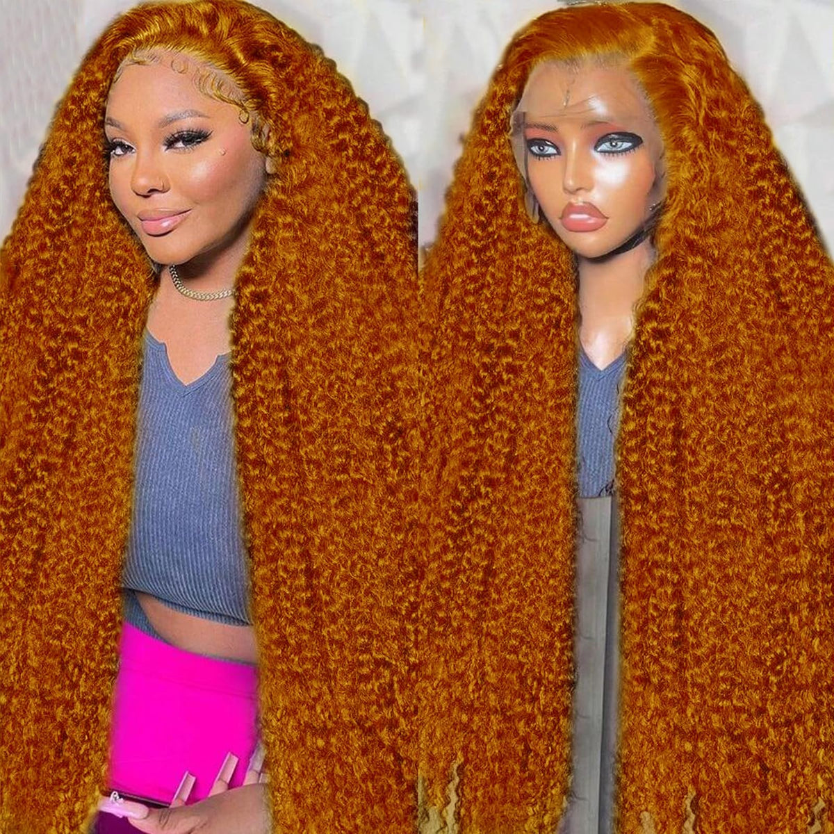 Nsvnsv 30 Inch 13x6 Deep Wave Lace Front Wigs Human Hair HD Full Lace Frontal Wigs Pre Plucked Bleached Knots 180% Density Deep Curly Human Hair Wig Natural Color