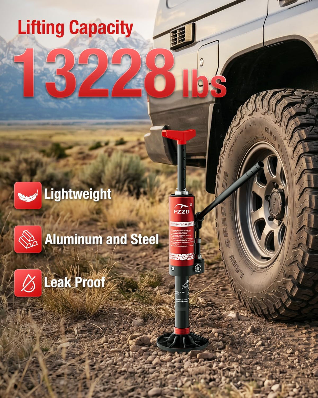 Portable Hydraulic Jack with Lift Mate, 4x4 Off Road Jack for SUV ATV UTV