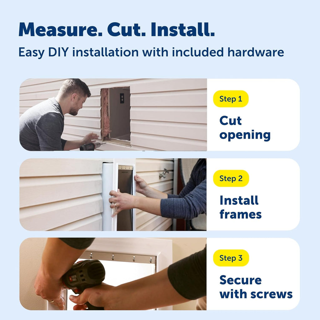 PetSafe Wall Entry Pet Door, Telescoping, Dogs up to 40 lb, Medium