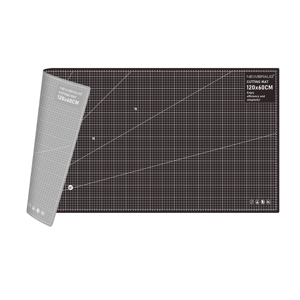 NEWBRAUG 36'' Ã 48'' Large Self Healing Cutting Double Sided 5-Ply Mat, Big Cutting Board for Rotary Cutting, Quilting, Sewing, Craft, Fabric & Scrapbooking(Green/Black)