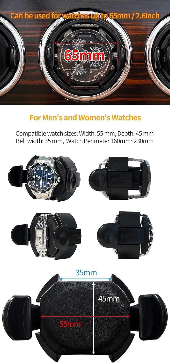 Oryx Watch Winders for 3/6 Automatic Watches Wooden Rotating Watch Case