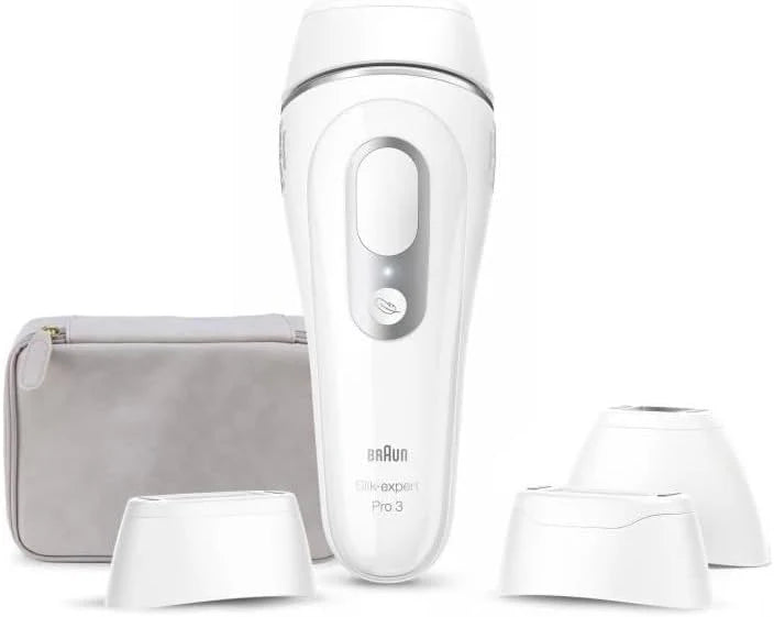 Epilatore a Luce Pulsata - BRAUN - Silk?expert Pro 3 - Depilazione a casa - Custodia - 3 Testine - PL3230