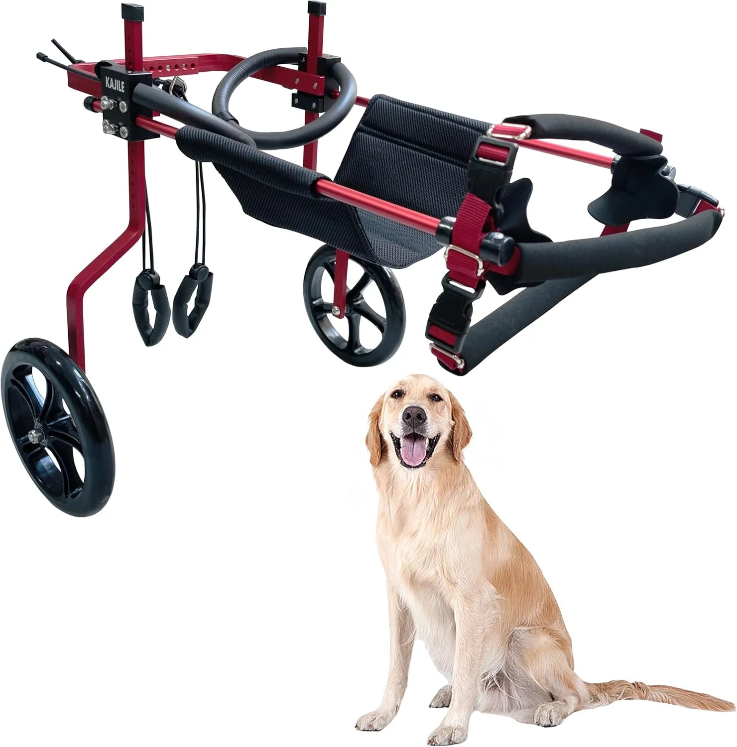 Regulowany Psa Wózek Inwalidzki,Wózek Zwierząt,Trening Rehabilitacyjny Psów Niepełnosprawnych Słabych Tylnych,Pasować Wysokości Zwierzęcia 55-70cm,Szerokość 24-32cm,Długość 35-45cm,XXL-2