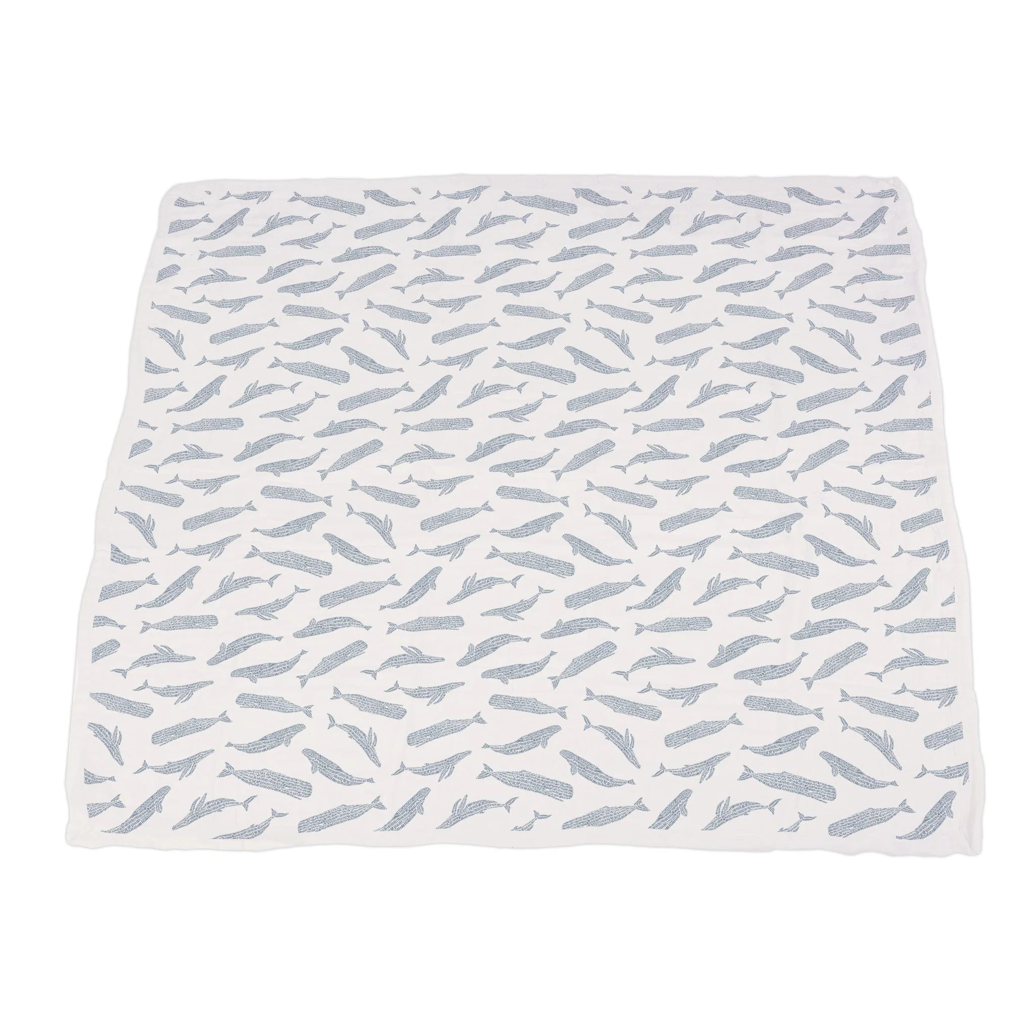 Blue Shadow Whales and Marina Sailboats Bamboo Blanket