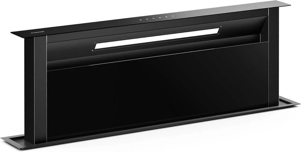 Klarstein Velaire Okap kuchenny 90 cm - A++ Downdraft, przepływ powietrza 906 m³/h, obsługa dotykowa, LED, cichy, filtr nadaje się do mycia w zmywarce, okap kuchenny 90 cm