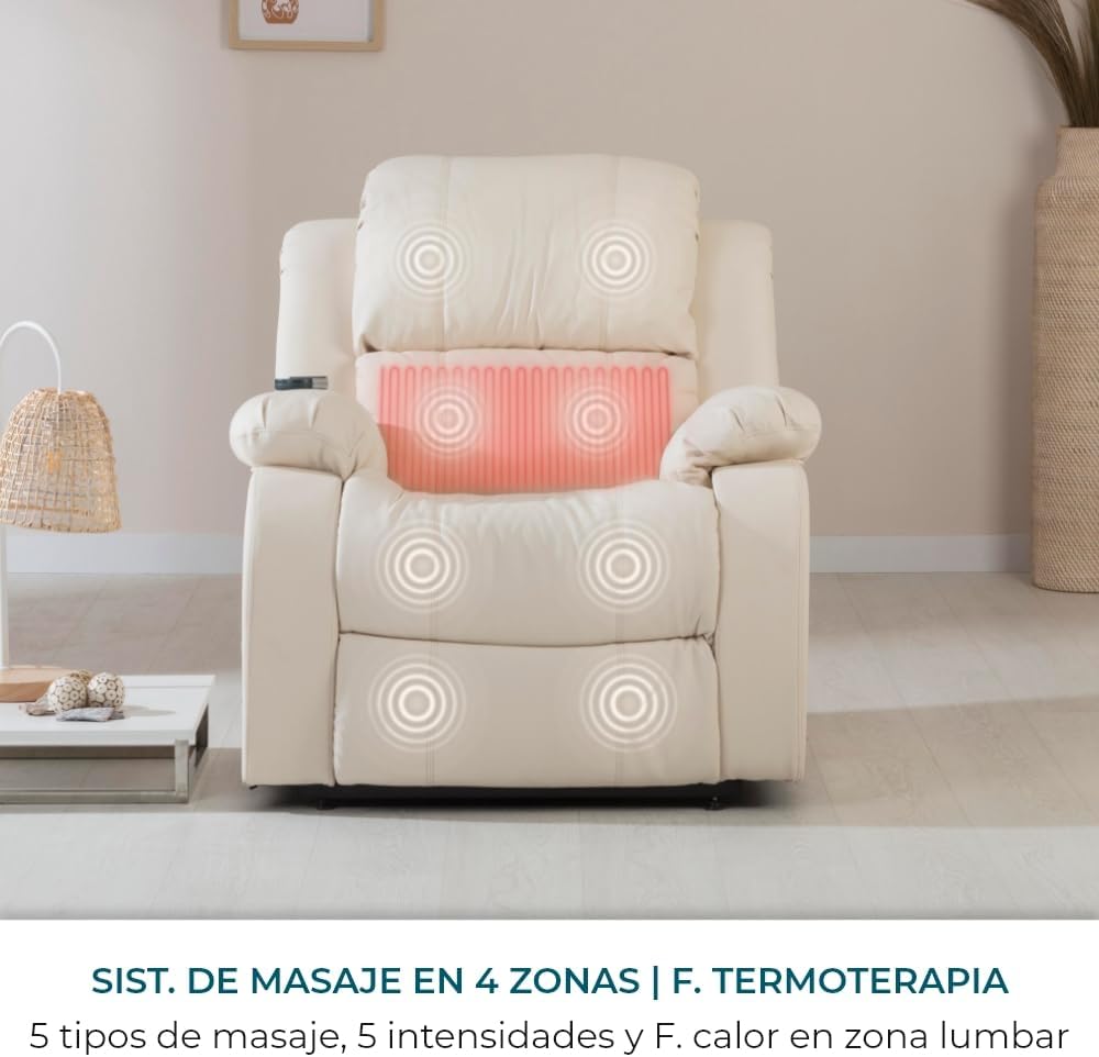 Don Descanso – rozkładany fotel masujący Trevi Black z podgrzewaniem, odchyleniem do 160°, 8 cichymi silnikami, podgrzewaniem odcinka lędźwiowego, 4-strefowym systemem masażu i wykończeniem z odpornej na pęknięcia skóry poliuretanowej [w zestawie pil